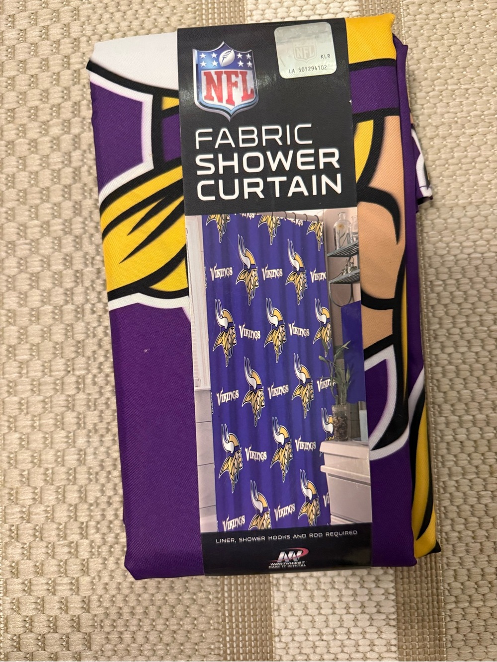 NFL Minnesota Vikings Purple Fabric Shower Curtain